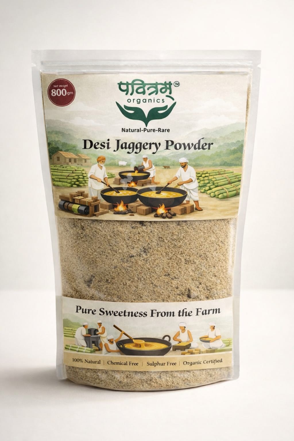 Pavitram Organics Desi Jaggery Powder (400gm)