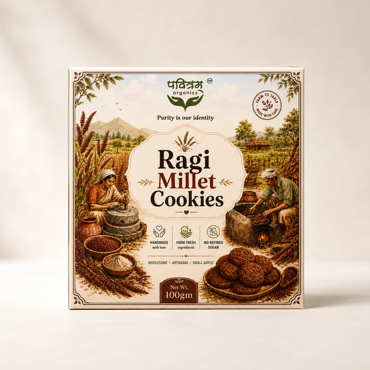 Pavitram Organics Ragi Millet Oats Cookies